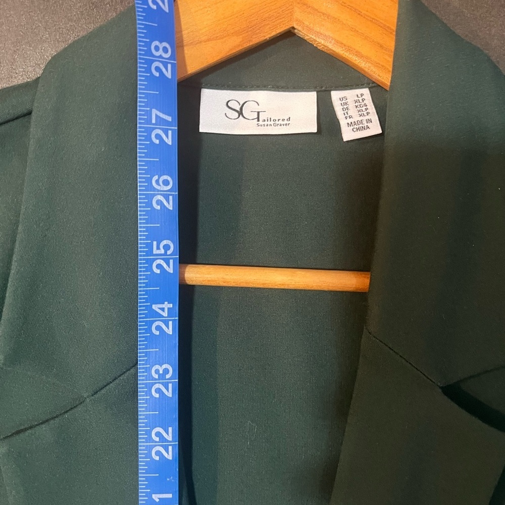 Tailored Susan Graver Ponte 350 Notch Collar  Green Blazer Office LP - Picture 8 of 9